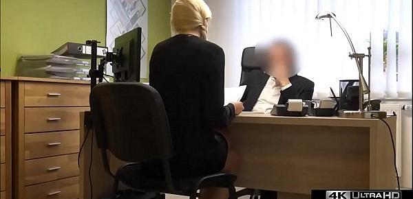 Big Tits Blonde Fucks Loan Manager For Approval